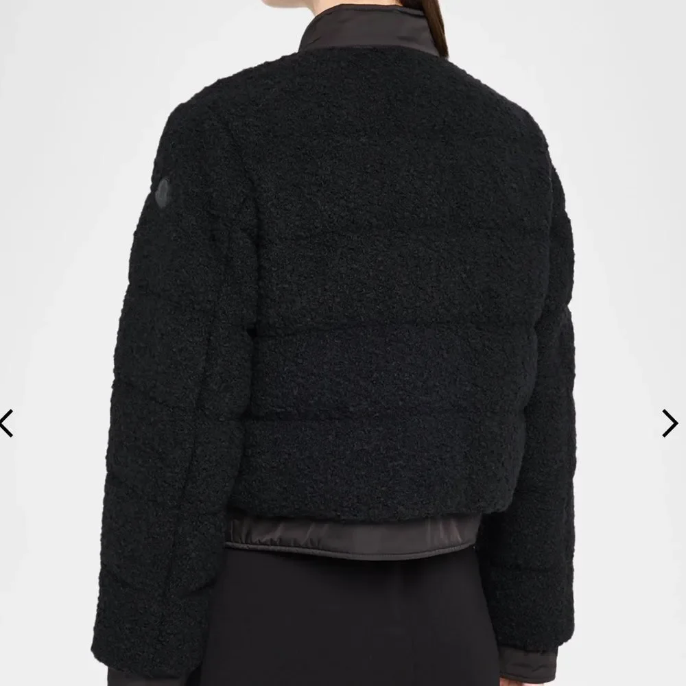 Moncler Blandy Tweed Short Down Jacket Black Size Small NWT - Picture 4 of 6